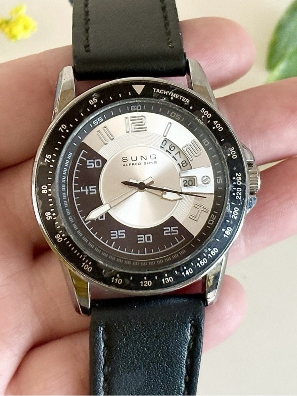 Vintage Men’s Alfred Sung Unique Jump Hour Multi-Disc Pilot Field Watch WORKS!!